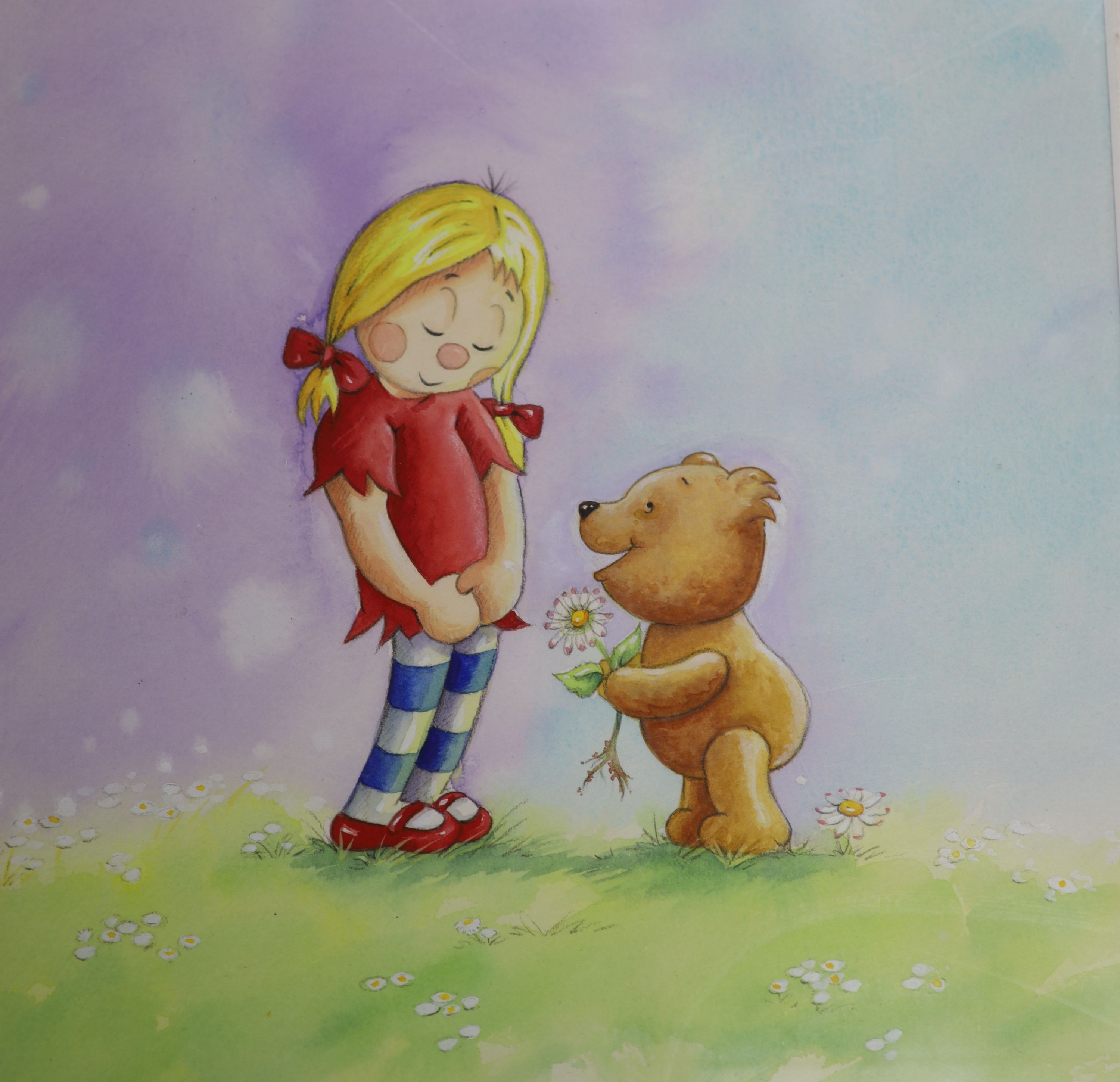 Maureen Galvani, two watercolours, original artwork for the children's series of books 'The Forgotten Toys', 25 x 25cm and 26 x 21cm, unframed